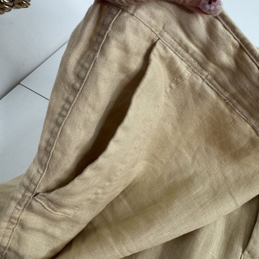 Lauren Ralph Lauren 100% Linen Wide Leg Pants 22W Brown Tan Plus Size LRL - Picture 6 of 8